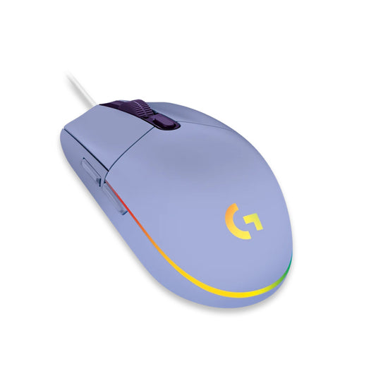 Logitech G203 Wired Gaming Mouse, 8,000 DPI, Rainbow Optical Effect LIGHTSYNC RGB, 6 Programmable Buttons, On-Board Memory, Screen Mapping, PC/Mac Computer and Laptop Compatible-Lilac