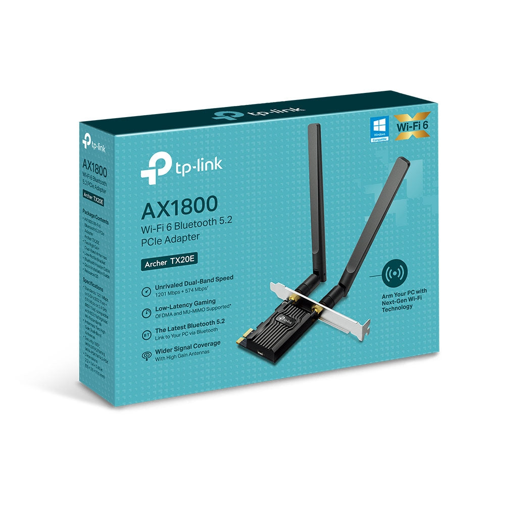 TP Link Archer TX20E New AX1800 Wi-Fi 6 Bluetooth 5.2 PCIe Adapter