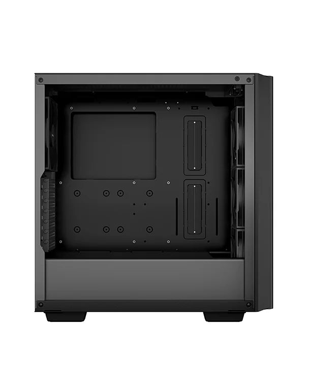 DeepCool CG540 Mid Tower Tempered Glass Side & Front Window Panel Case, 175mm, Addressable RGB LED Fans, 2xUSB 3.0, ATX PS2, Black.