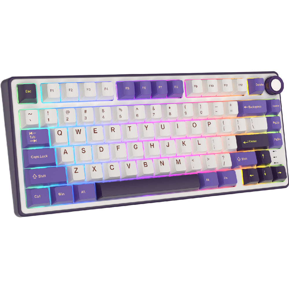 ROYAL Kludge R75 75% Single Mode, Wired Gaming Keyboard, Silver Switch , Blackberry Mousse, RKR75-BY-KY