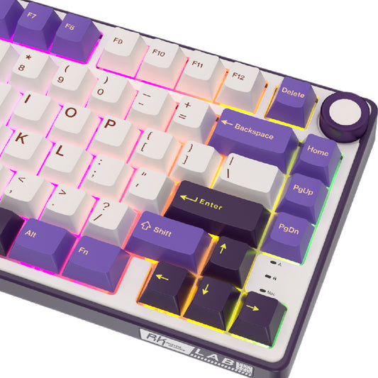 ROYAL Kludge R75 75% Single Mode, Wired Gaming Keyboard, Silver Switch , Blackberry Mousse, RKR75-BY-KY