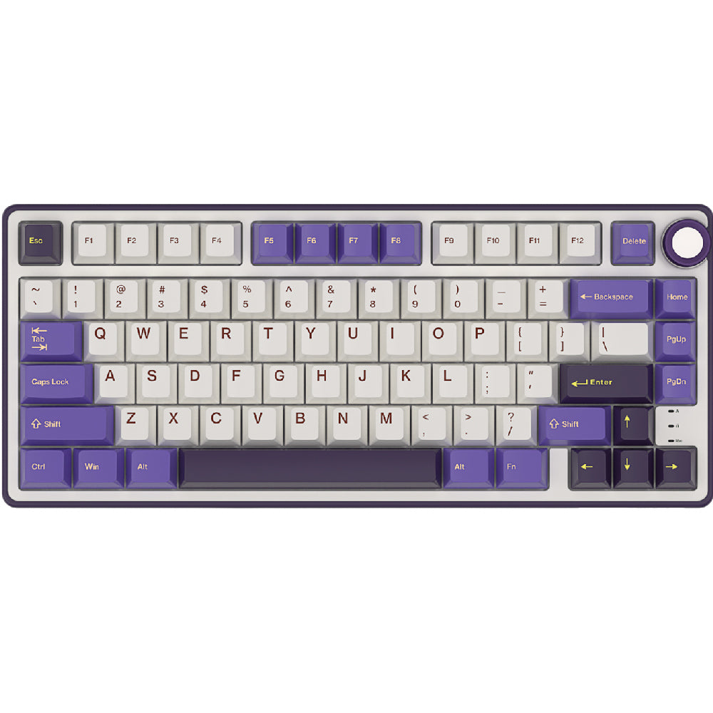 ROYAL Kludge R75 75% Single Mode, Wired Gaming Keyboard, Silver Switch , Blackberry Mousse, RKR75-BY-KY