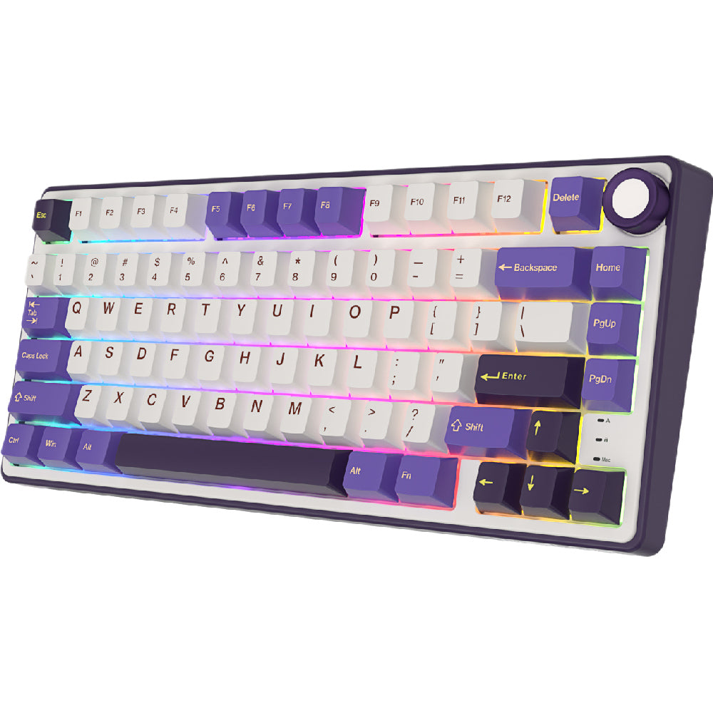 ROYAL Kludge R75 75% Single Mode, Wired Gaming Keyboard, Silver Switch , Blackberry Mousse, RKR75-BY-KY