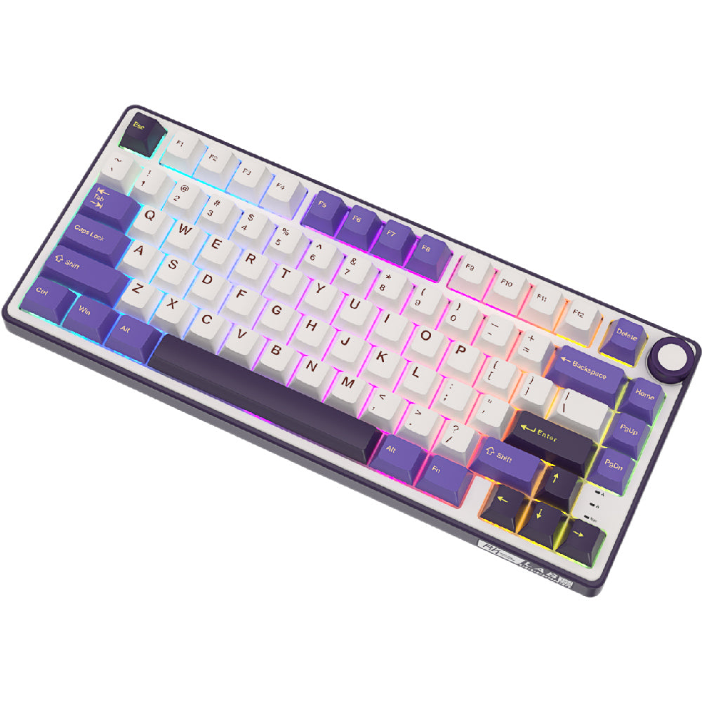 ROYAL Kludge R75 75% Single Mode, Wired Gaming Keyboard, Silver Switch , Blackberry Mousse, RKR75-BY-KY