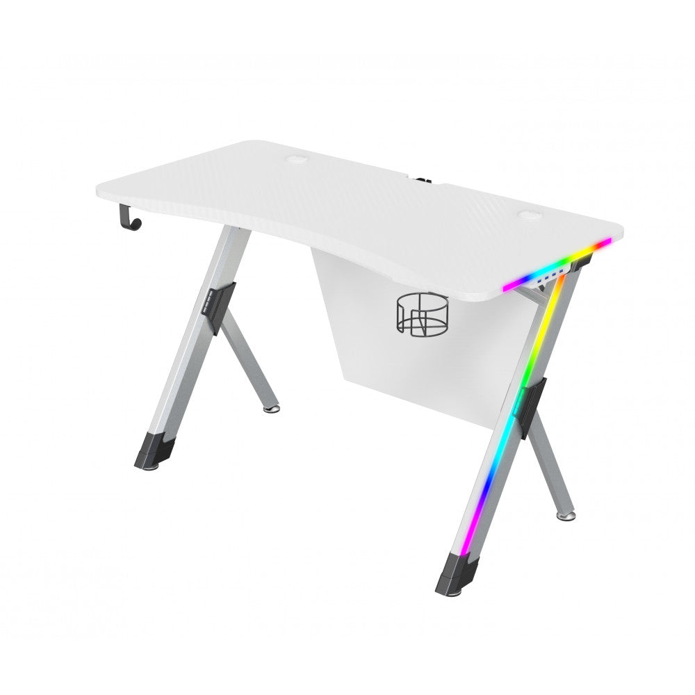 Devo Gaming Table - Radium - White