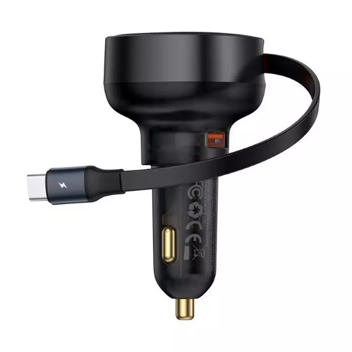 Baseus Type-C Car Charger, 60 Watts, Black, C00057800111-00