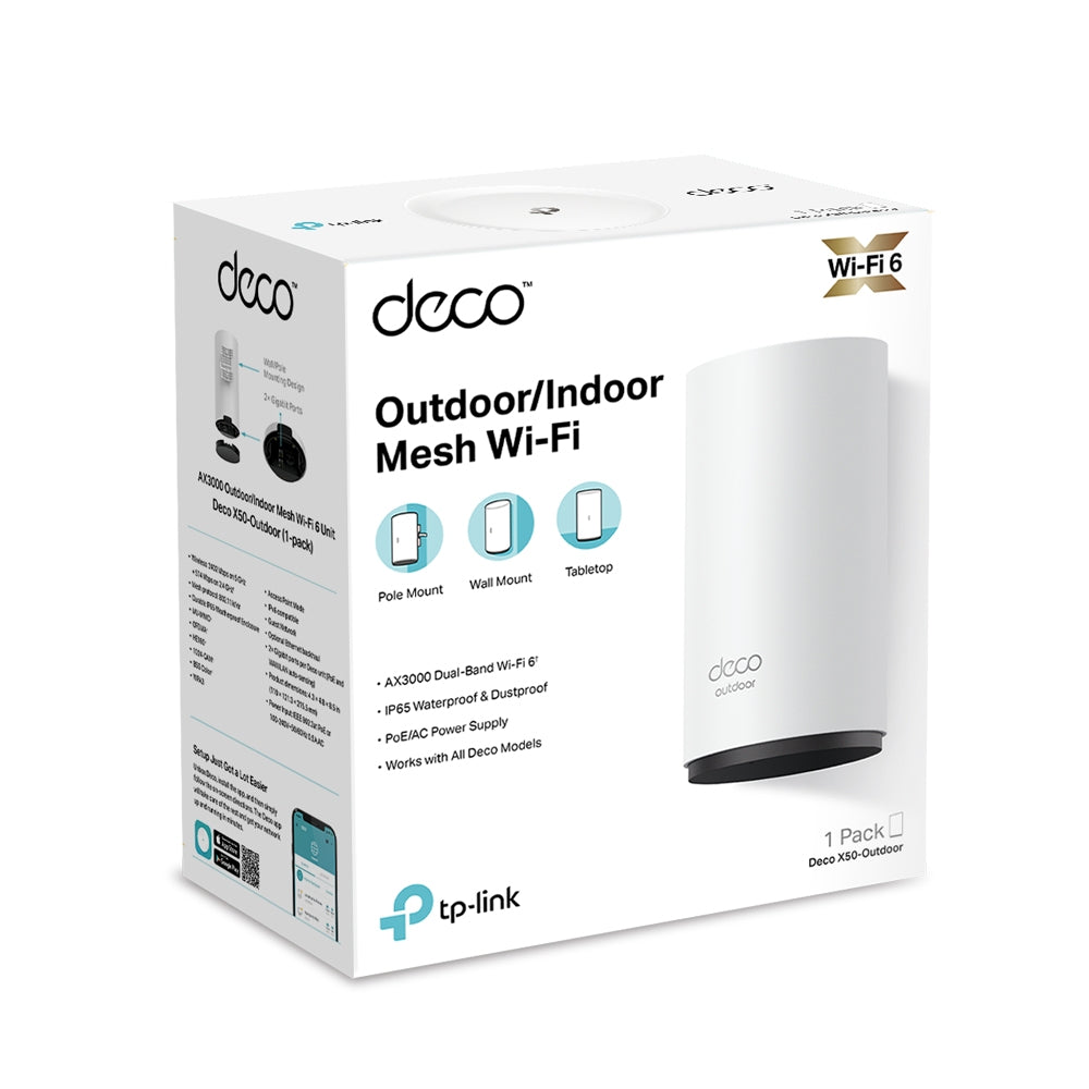 TPLink Deco X50-Outdoor AX3000 Outdoor Whole Home Mesh WiFi 6 Unit