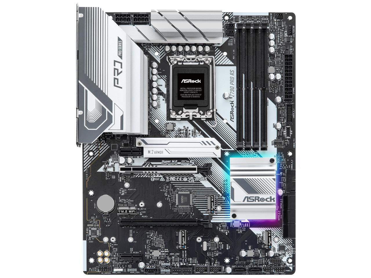 ASRock Z790 PRO RS Intel LGA1700 ATX Mainboard, DDR5, PCIE 5.0 x16, Quad M.2 slots, 2.5Gb Lan, Nahimic Audio, USB3.2 Gen2X2 Type_C, Power Phase, Copper PCB