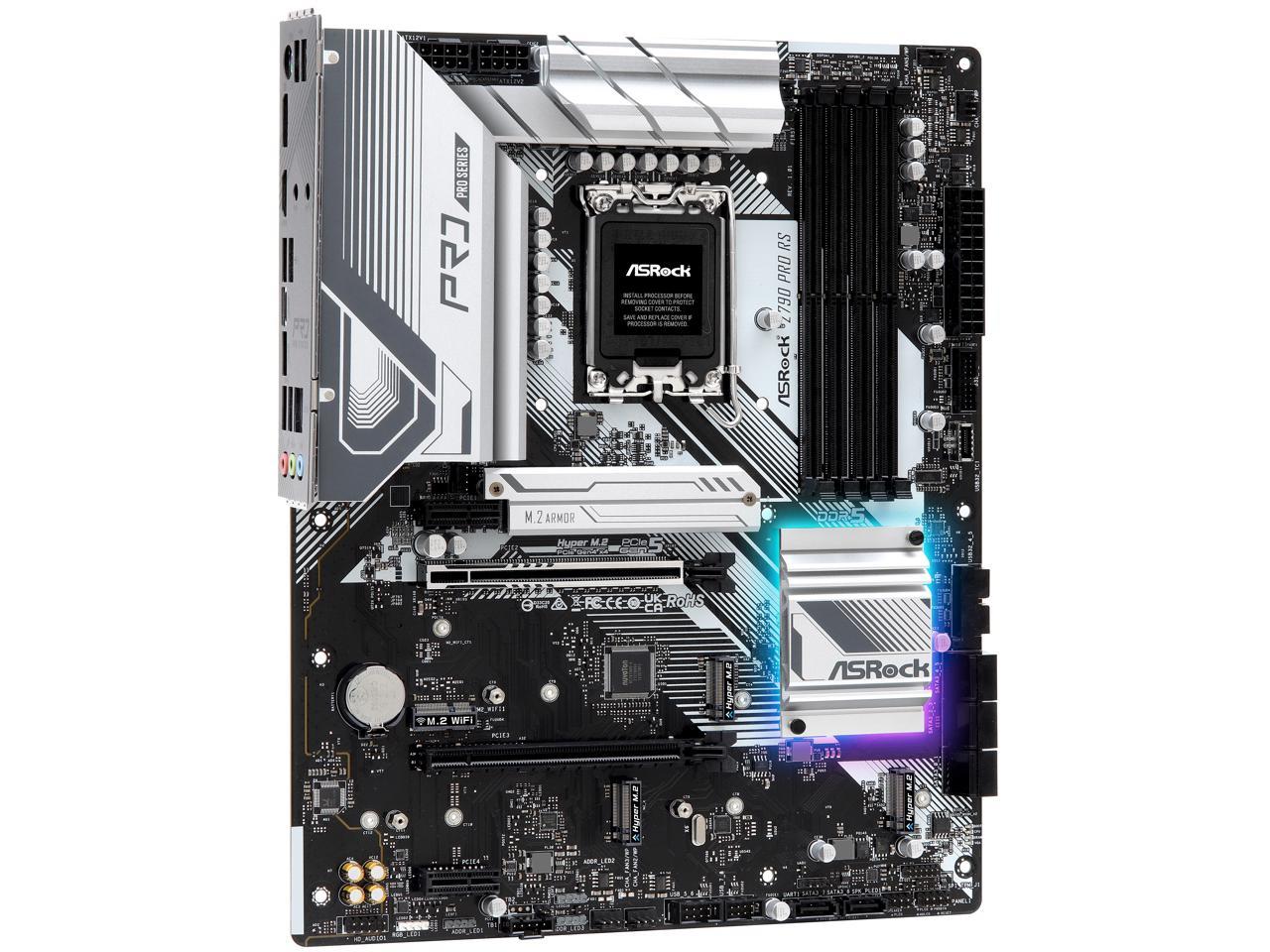 ASRock Z790 PRO RS Intel LGA1700 ATX Mainboard, DDR5, PCIE 5.0 x16, Quad M.2 slots, 2.5Gb Lan, Nahimic Audio, USB3.2 Gen2X2 Type_C, Power Phase, Copper PCB