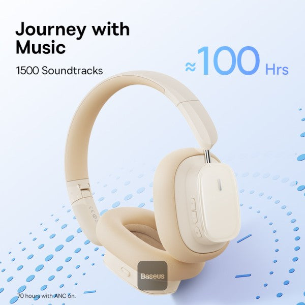 Baseus Bowie H1i Wireless Headphones - 100H Playtime ANC Headset - Cluster Black