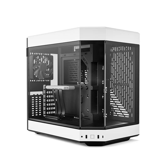 HYTE Y60 Modern Aesthetic Dual Chamber Panoramic Tempered Glass Mid-Tower ATX Computer Gaming Case with PCIE 4.0 Riser Cable Included, White (CS-HYTE-Y60-BW)