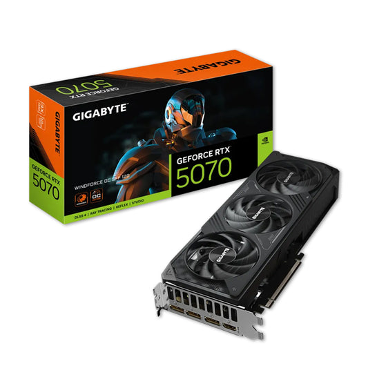 GIGABYTE GeForce RTX 5070 WINDFORCE OC SFF 12G Graphics Card, 12GB 192-bit GDDR7, PCIe 5.0, WINDFORCE Cooling System, GV-N5070WF3OC-12GD Video Card.