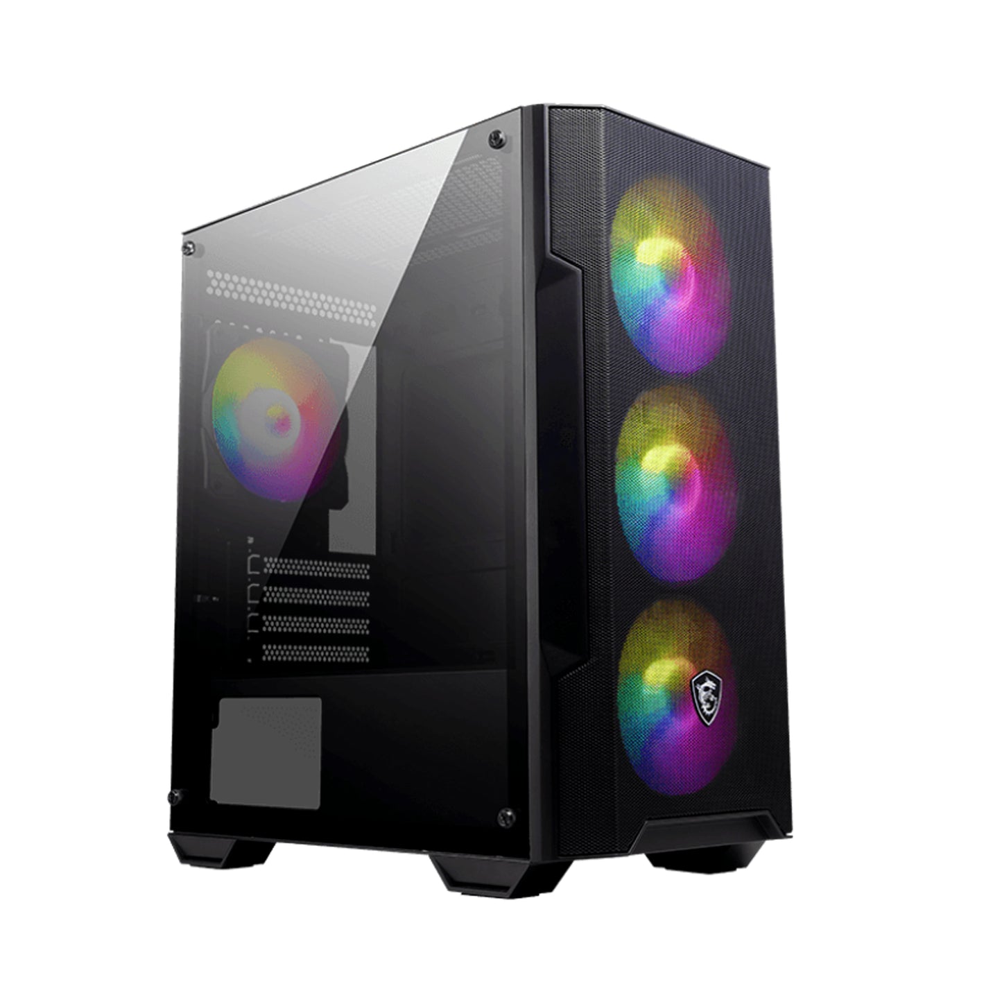 MSI MAG FORGE M100A Micro ATX Tower Case, 4x ARGB Pre-installed Fan,Black.