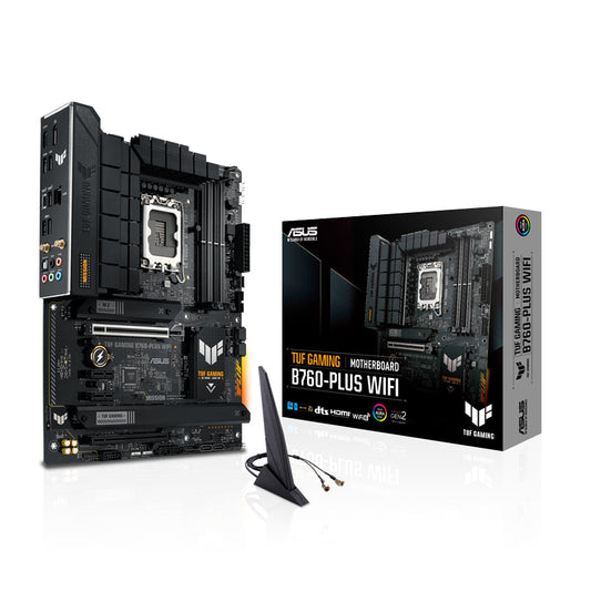 ASUS TUF GAMING B760-PLUS WIFI (13th and 12th Gen)LGA 1700 ATX motherboard with PCIe 5.0, 3xPCIe 4.0 M.2 slots,DDR5,2.5Gb LAN,USB 3.2 Gen 2x2 Type-C, front USB 3.2 Gen 2 Type-C, Thunderbolt 4, AEMP II