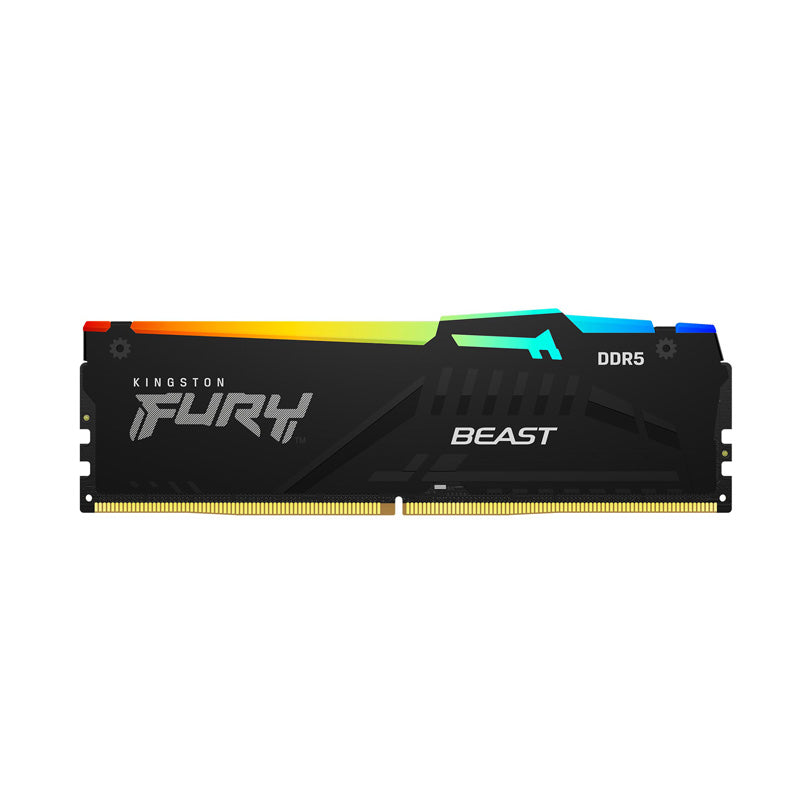 Kingston Fury Beast RGB 32GB 6000MT/s DDR5 CL40 DIMM Desktop Memory (Kit of 2) Single Module,Intel XMP 3.0-GC