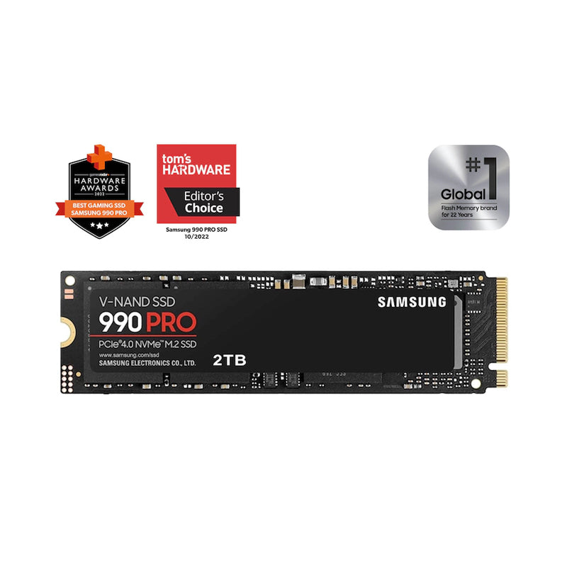 SAMSUNG 990 PRO SSD 2TB NVMe M.2 PCIe Gen4, M.2 2280 Internal Solid State Hard Drive, Seq. Read Speeds Up to 7,450 MB/s for High End Computing, Gaming, and Heavy Duty Workstations