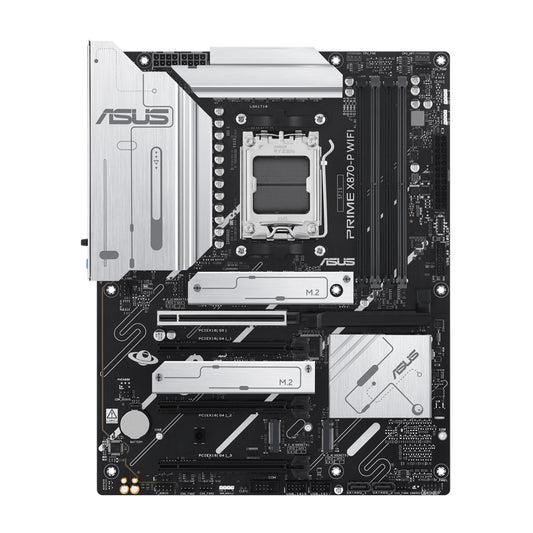 ASUS Prime X870-P WiFi AMD AM5 X870 ATX Motherboard 14+2+1 80A DrMOS Power Stages, DDR5, PCIe 5.0, PCIe 5.0 x16, Q-Release, 4X M.2, Wi-Fi 7, Q-Antenna, 2.5Gb LAN, USB4®, USB Type-C®, BIOS Flashback™
