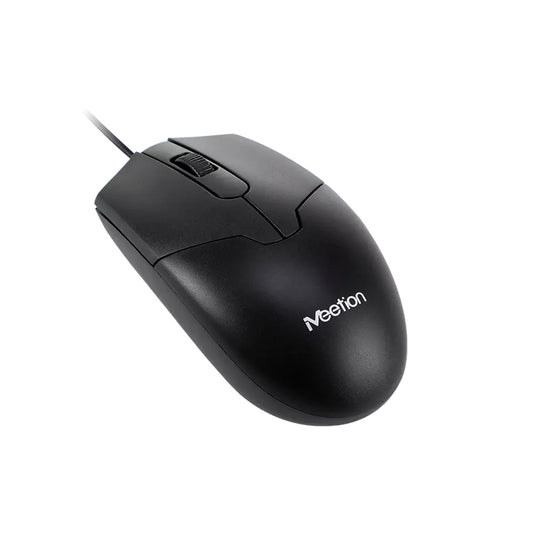 MEETION MT-M360 USB Wired Mouse Black with High Precision, Smooth Anti-Skid Scroller, 1000 DPI Optical Sensor, Symmetrical & Ergonomic Design, Plug & Play, Compatible with XP/Vista/7/8/10/11 MAC OS
