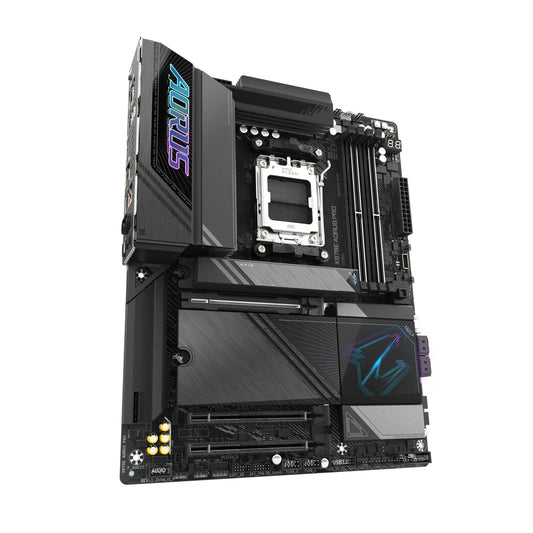 GIGABYTE X870E AORUS PRO AMD AM5 LGA 1718 Motherboard, ATX, DDR5, 4X M.2, PCIe 5.0, USB4, WIFI7, 2.5GbE LAN, EZ-Latch