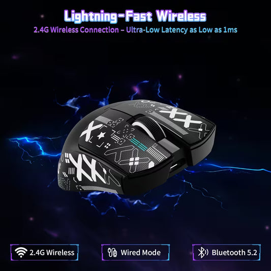 ATTACK SHARK X11SE Wireless Gaming Mouse - 63g Ultra, Wireless/2.4G/Wired, 1000Hz Polling, PAW3311 Sensor, 300mAh Battery, Right/Left Hand Compatible, Compatible with PC/Xbox/PS/Mac, RGB-Free Low-Power Mouse