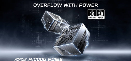 MSI MPG A1000G PCIE5 1000W POWER SUPPLY, FULL MODULAR DESIGN, 80 PLUS GOLD CERTIFIED, 135MM ACTIVE PFC FAN, COMPLIANT WITH PCIE 5.0, 100% ALL JAPANESE 105°C CAPACITOR, BLACK | 306-7ZP7C18-CE0