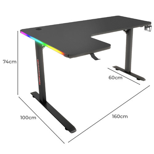 Gaming Desk L-shape Corner Table With RGB-LEFT