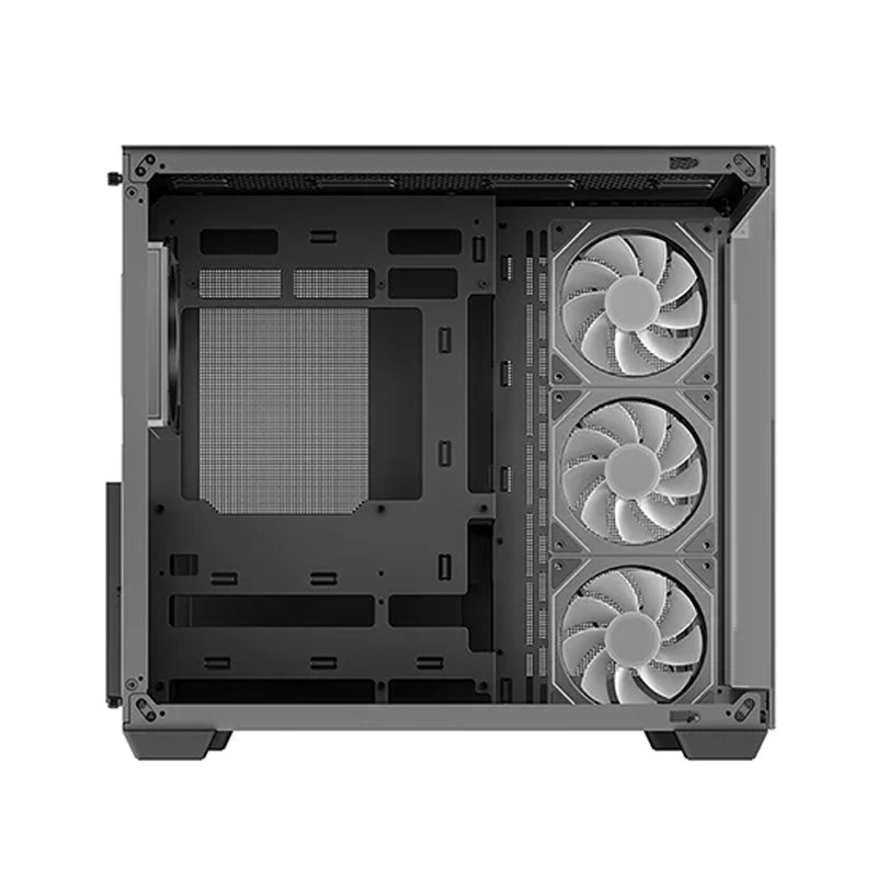 DeepCool CG530 4F Panoramic ATX Mid-Tower Case 4x Pre Installed Fans Dual Chamber, Support Back Connectors & Up to 2x 360mm +280mm Radiators, Front 2x USB3.0 , Black