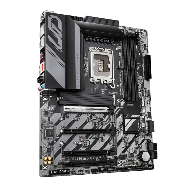GIGABYTE Z890 UD WIFI6E Motherboard - Supports Intel Core Ultra (Series 2) CPUs, 12+1+2 Phases VRM, up to 8800MHz DDR5 (OC), 1xPCIe 5.0 + 2xPCIe 4.0, Wi-Fi 6E, 2.5GbE LAN, Thunderbolt 4