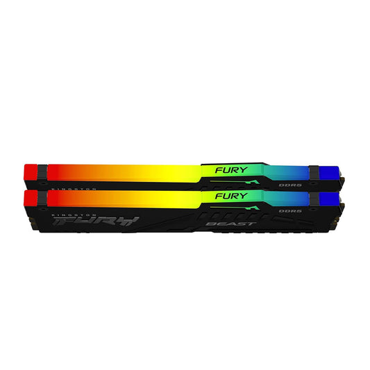Kingston FURY Beast RGB 32GB (16GB x2) DDR5 5200MTs Memory Speed,CL36 CAS Latency, Intel XMP 3.0,AMD EXPO Certified,1.25V,288 Pin, Black-GC
