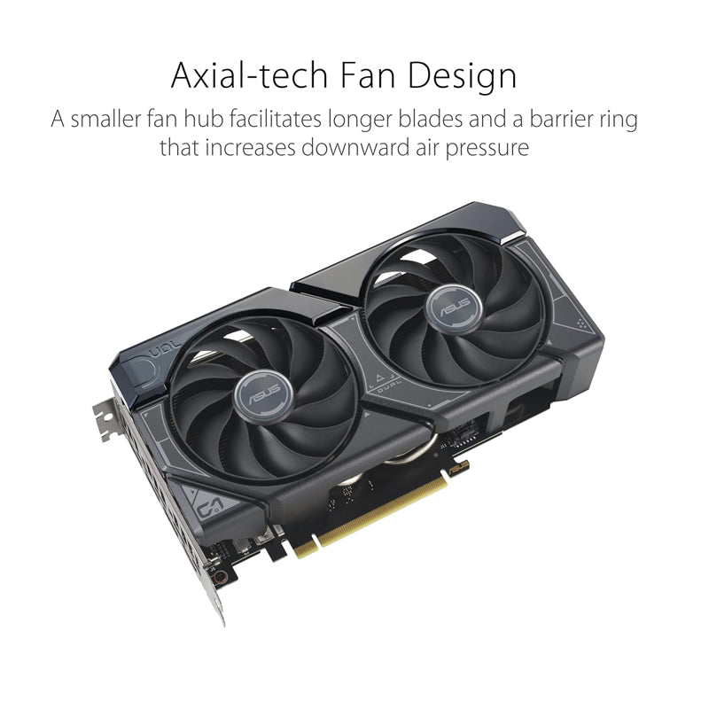 ASUS Dual GeForce RTX™ 4060 Ti OC Edition 8GB GDDR6, PCIe 4.0, 8GB GDDR6, DLSS 3, HDMI 2.1, DisplayPort 1.4a, Axial-tech Fan Design Graphics Card-Black-90YV0J49-M0NA00