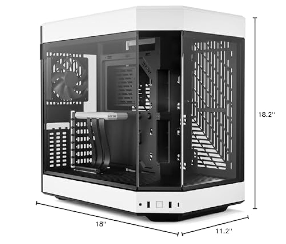 HYTE Y60 Modern Aesthetic Dual Chamber Panoramic Tempered Glass Mid-Tower ATX Computer Gaming Case with PCIE 4.0 Riser Cable Included, White (CS-HYTE-Y60-BW)