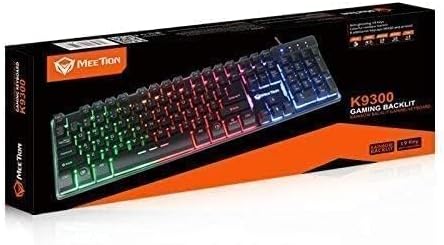 Meetion K9300 - Colorful Rainbow Backlit Gaming Keyboard - Black