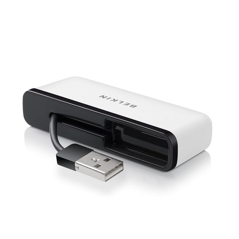 Belkin Travel 4-Port USB 2.0 Hub with Built-In Cable Management,White