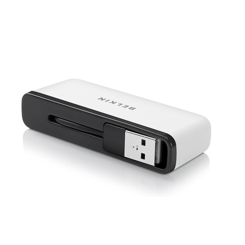 Belkin Travel 4-Port USB 2.0 Hub with Built-In Cable Management,White