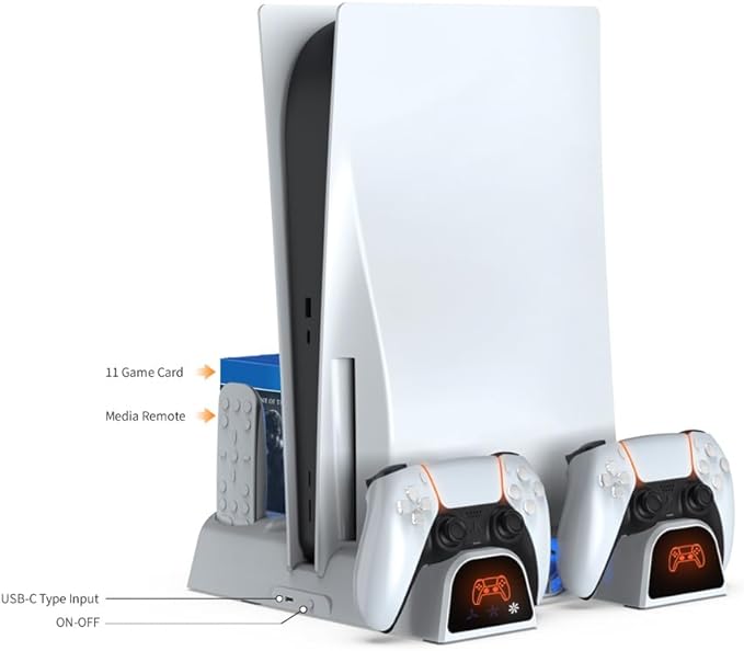Dobe PS5 Slim Console Multi-Function Cooling Charging Station.