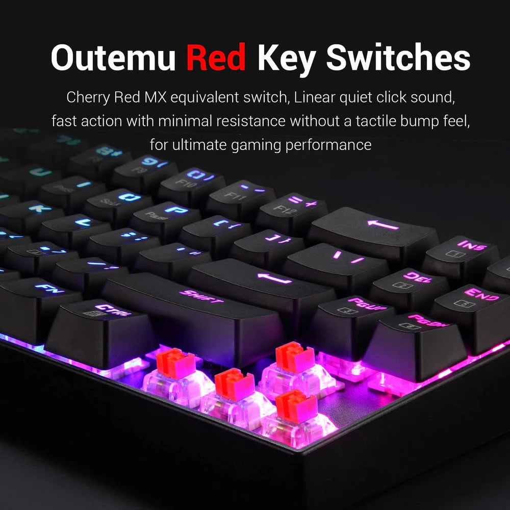 Redragon DEIMOS K599 - TKL 2.4G+Wired RGB Mechanical Red Switch Keyboard