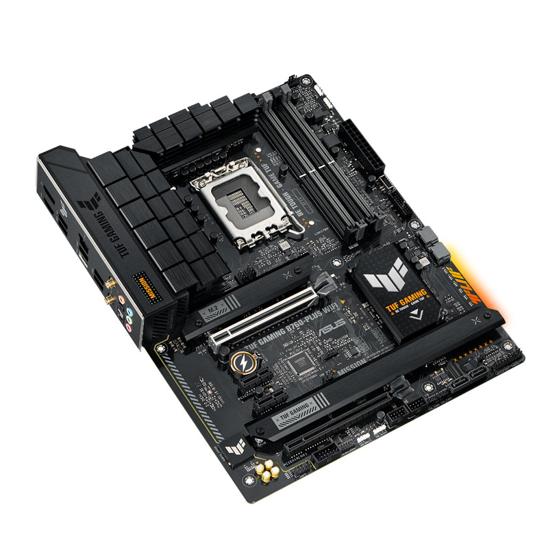 ASUS TUF GAMING B760-PLUS WIFI (13th and 12th Gen)LGA 1700 ATX motherboard with PCIe 5.0, 3xPCIe 4.0 M.2 slots,DDR5,2.5Gb LAN,USB 3.2 Gen 2x2 Type-C, front USB 3.2 Gen 2 Type-C, Thunderbolt 4, AEMP II