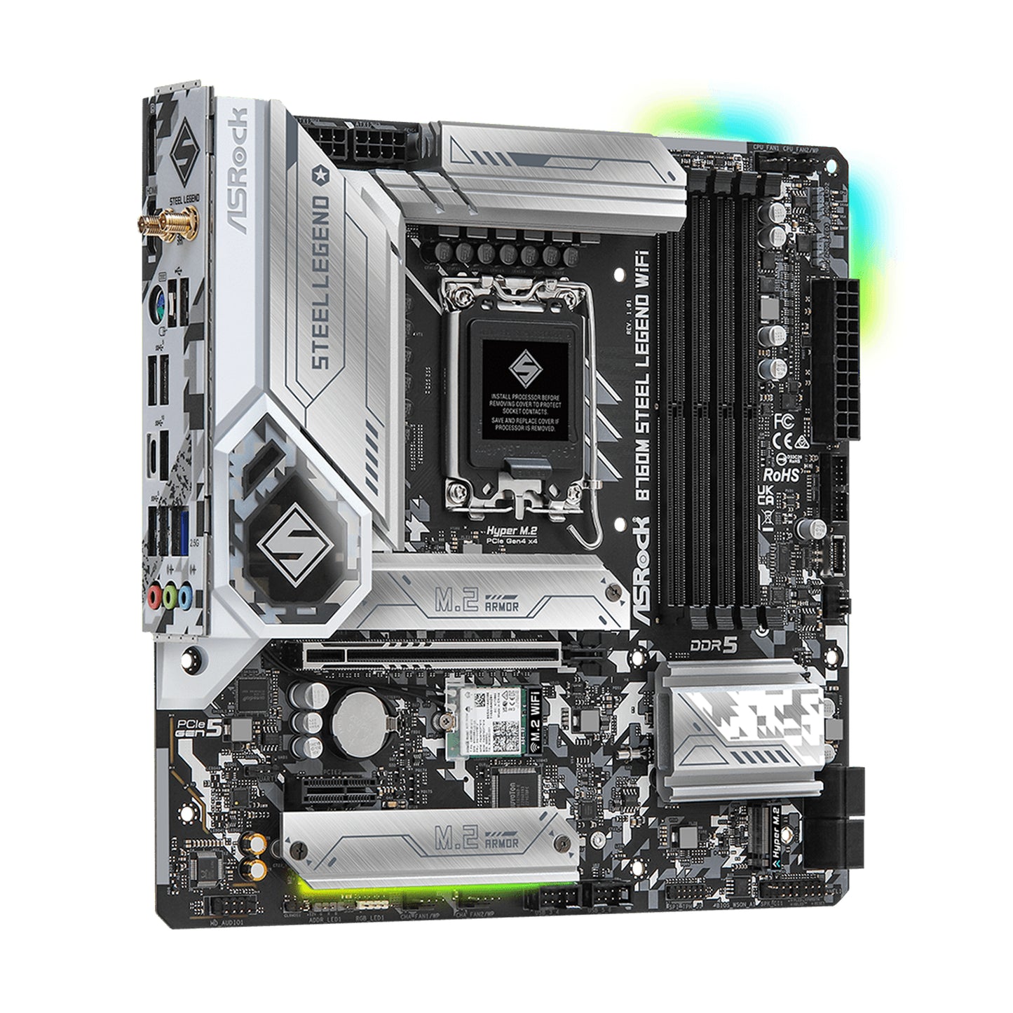 ASRock B760M Steel Legend WiFi LGA 1700 DDR5 Micro ATX Motherboard-GC