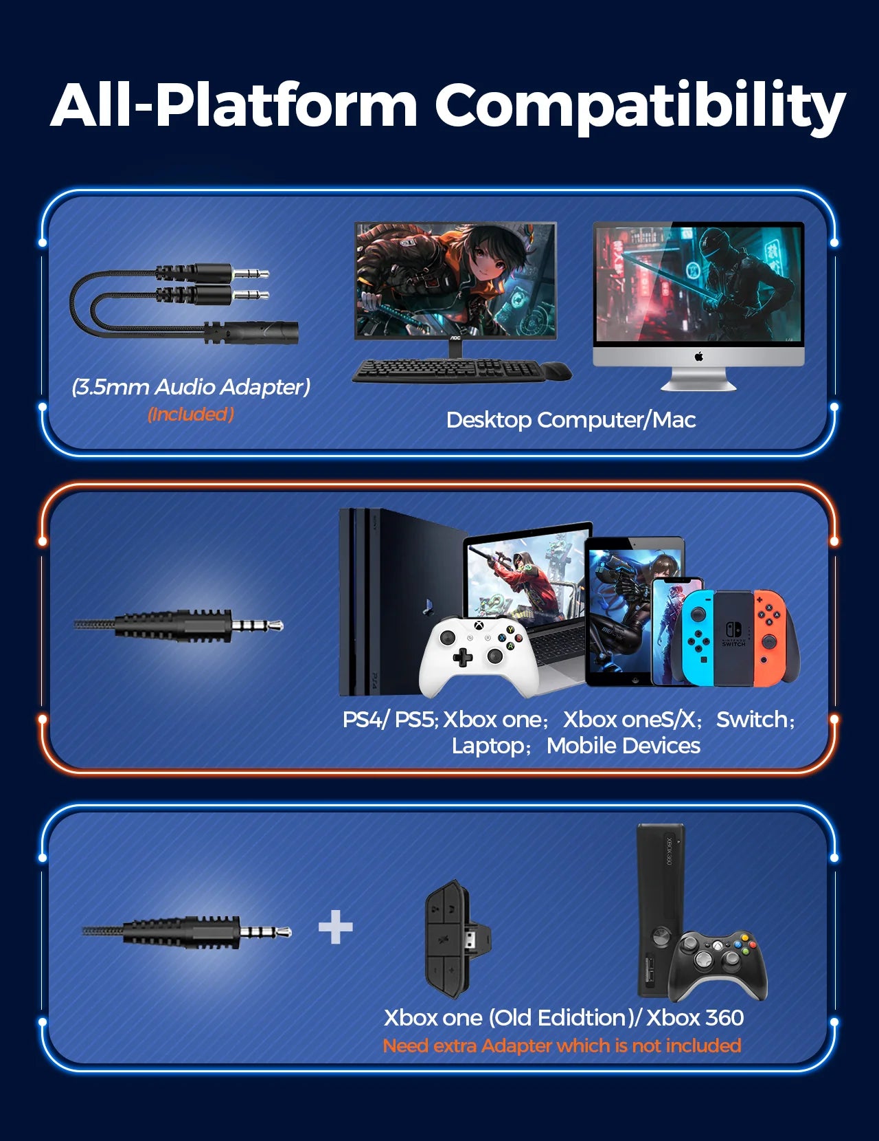 Mpow IRON SE Wired Gaming Headset.
