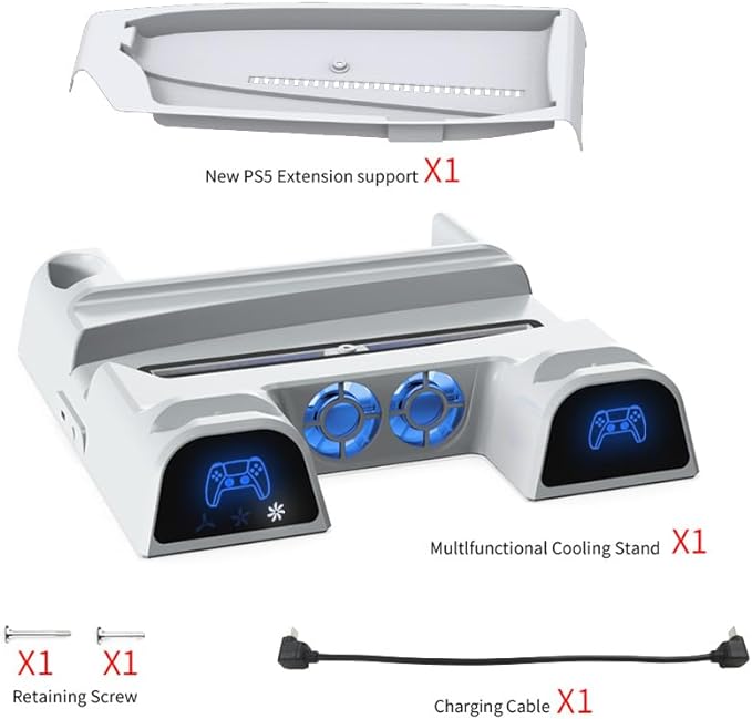 Dobe PS5 Slim Console Multi-Function Cooling Charging Station.