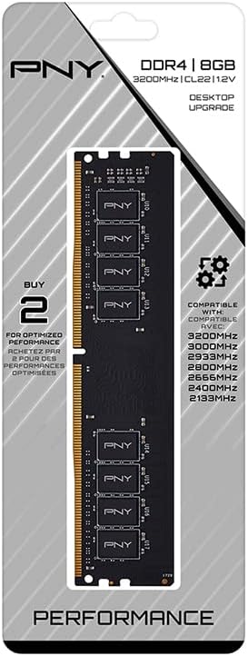 PNY Performance 8GB DDR4 DRAM 3200MHz (PC4-25600) CL22 (Compatible with 2666MHz, 2400MHz or 2133MHz) 1.2V Desktop (DIMM) Computer Memory – MD8GSD43200-TB Games Corner