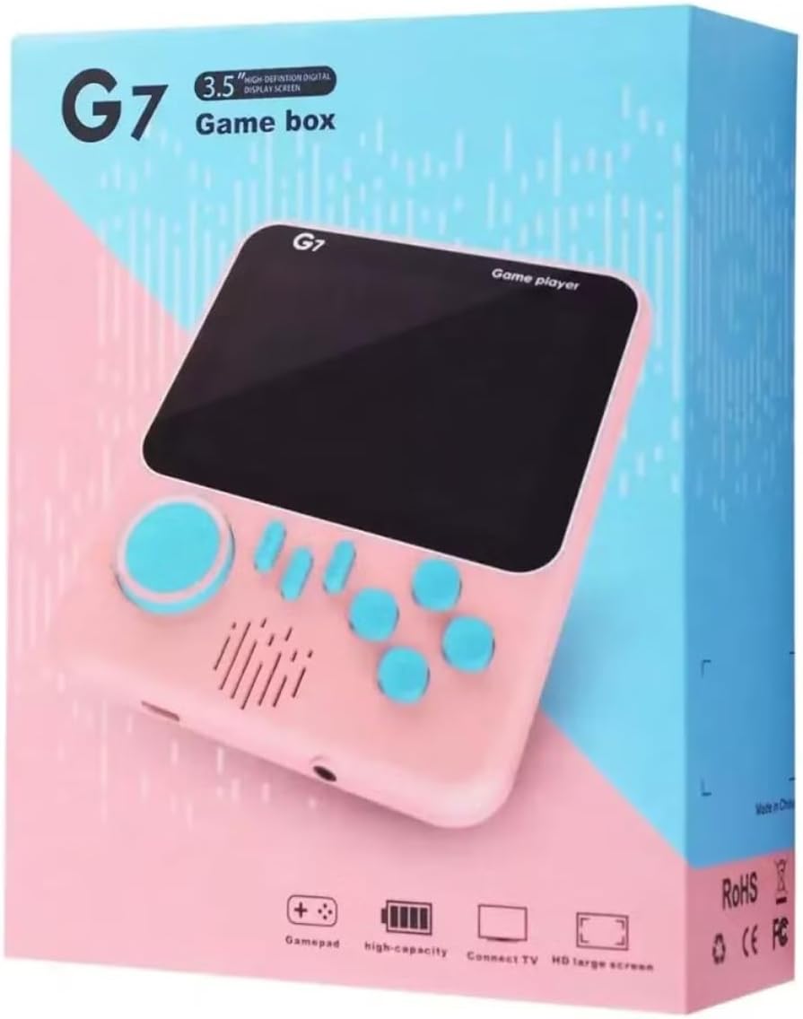 G7 Handheld Game Console - Portable 3.5 Inch Screen, 666 Classic Retro Games, (3 Colors available pink,blue,gray)