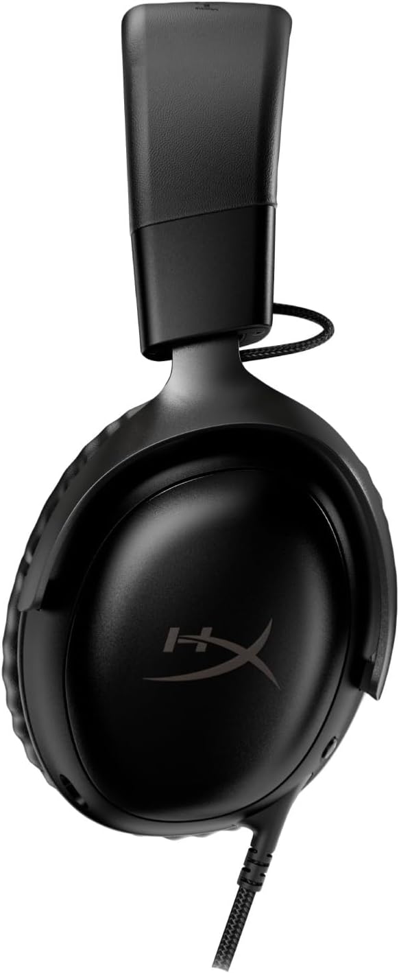 HyperX Cloud III – Wired Gaming Headset, PC, PS5, Xbox Series X|S, Angled 53mm Drivers, DTS Spatial Audio, Memory Foam, Durable Frame, Ultra-Clear 10mm Mic, USB-C, USB-A, 3.5mm – Black 2years Warranty