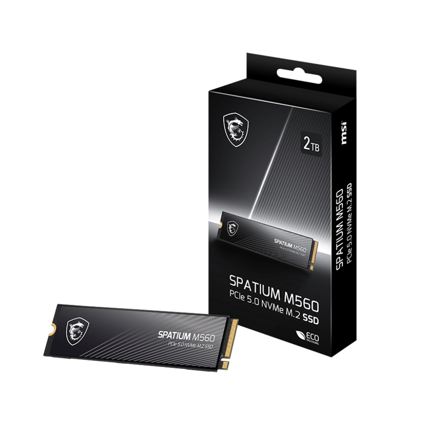 MSI SPATIUM M560 PCIe 5.0 NVMe M.2 Internal SSD, 2TB Capacity, Up to 10300 MB/s Sequential Read & 8700 MB/s Sequential Write Speed, 1200 TBW, 3D NAND Flash Memory
