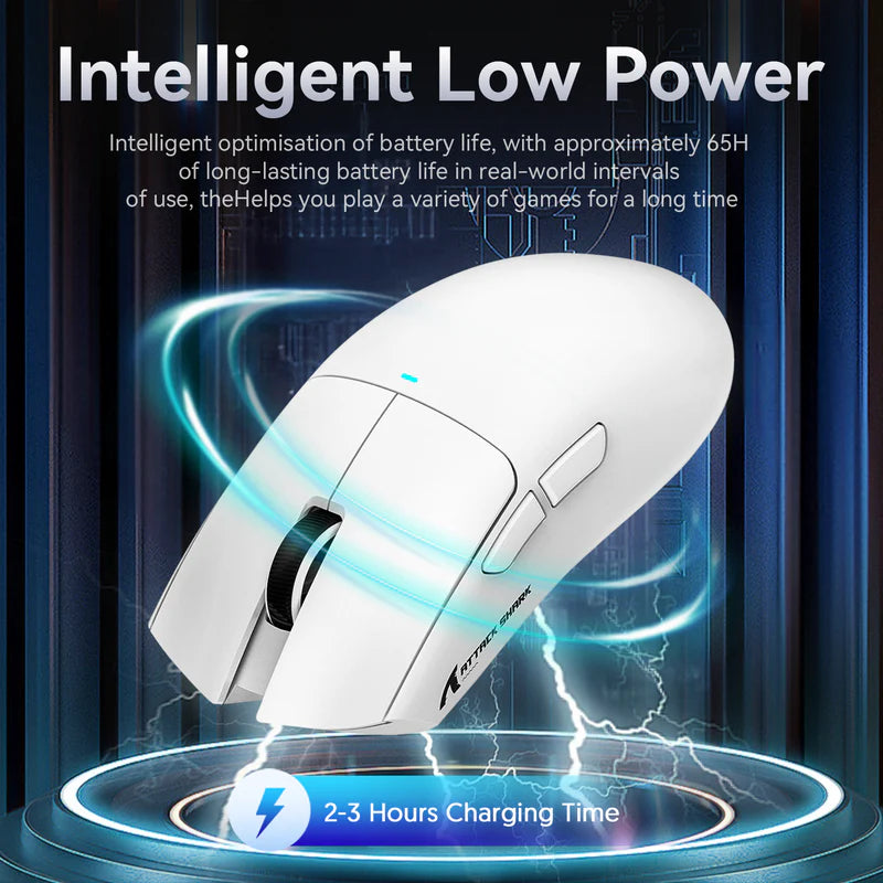 ATTACK SHARK X11 Lightweight Wireless Gaming Mouse with RGB Charging Dock,Tri-Mode-2.4G/USB-C Wired/BT,22K DPI,PAW3311 Optical Sensor,HUYU Switch, 5 programmable Buttons for PC,Mac-White