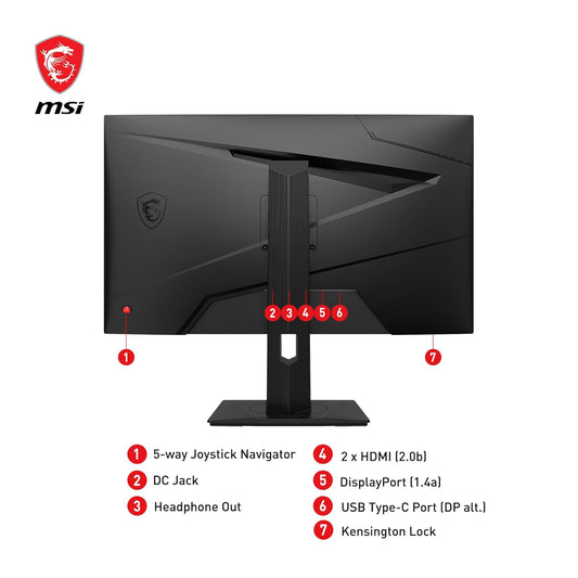MSI G274QPX 27 Inch 2K WQHD Gaming Monitor - 2560 x 1440 Rapid IPS Panel, 240 Hz  1ms GtG, 98% DCI-P3 Colour Gamut, HDR 400, Type-C PD 65W, G-SYNC...
