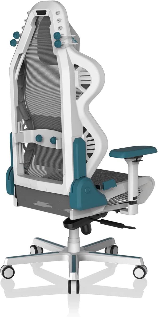 DXRacer Air Gaming Chair, Ultra-Breathable Mesh, 4D Armrests -White and Cyan (Pro)R15-WQ-G-B3