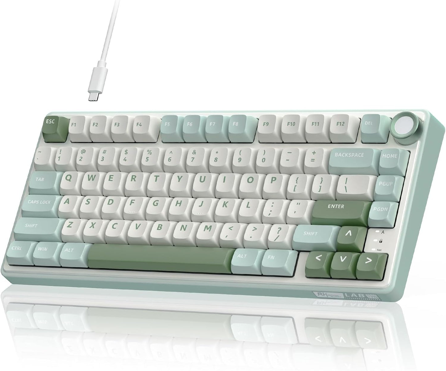 ROYAL Kludge R75 75% Single Mode, Wired Gaming Keyboard, Blue Switch , Sky Cyan ,RKR75-SK-Q