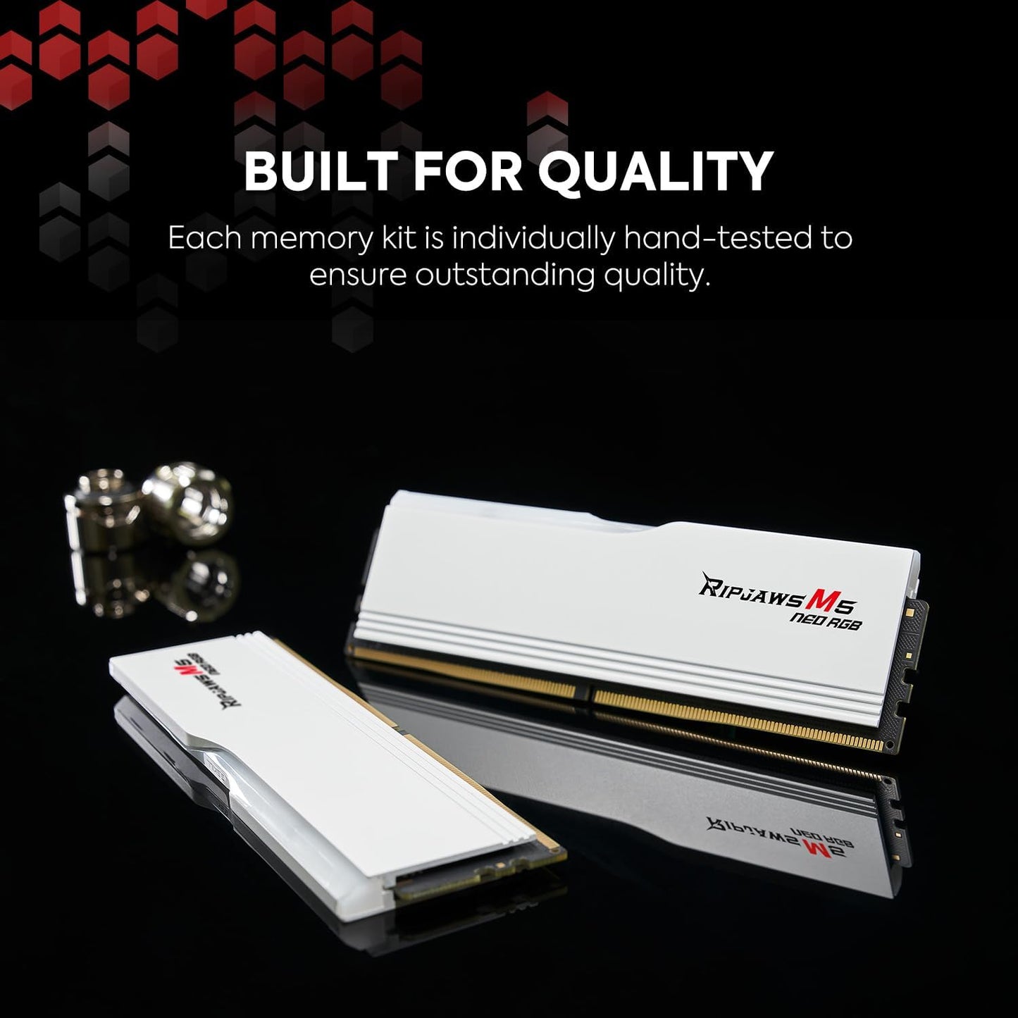 G.SKILL Ripjaws M5 Neo RGB Series (AMD Expo) DDR5 RAM 32GB (2x16GB) 6000MT/s CL36-48-48-96 1.25V Desktop Computer Memory UDIMM - Matte White.