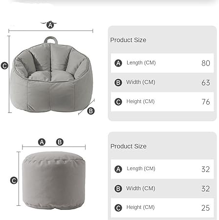 Blow Up Couch, Faux Leather Pouf Bean Bag